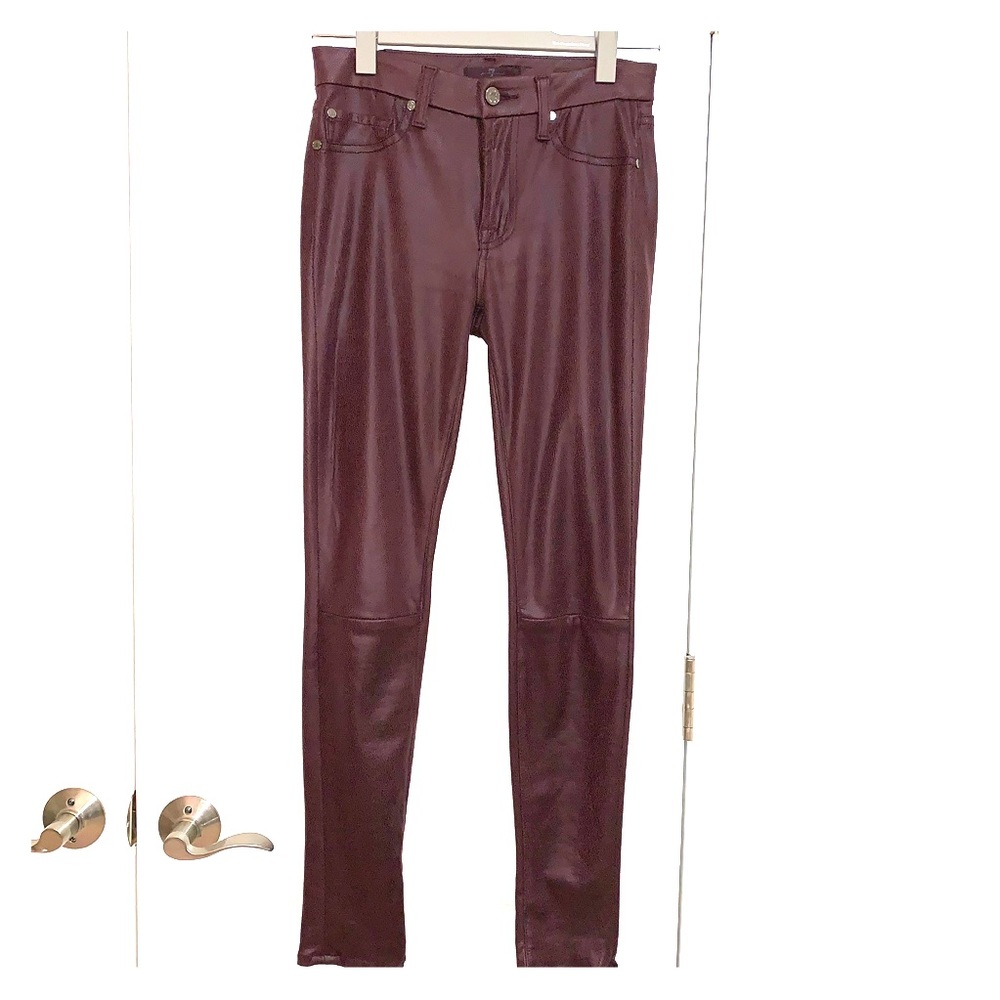 7 For All Mankind embossed faux leather jeans sz25